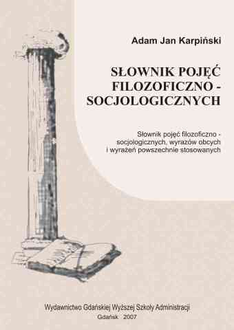 Słownik pojęć filozoficzno-socjologicznych. Dodruk 2007 - pierwsza strona okładki