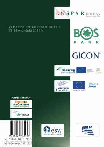 Ekoenergetyka - biogaz. Badania, technologie, prawo i ekonomika w rejonie Morza Bałtyckiego 2018 - ostatnia strona okładki